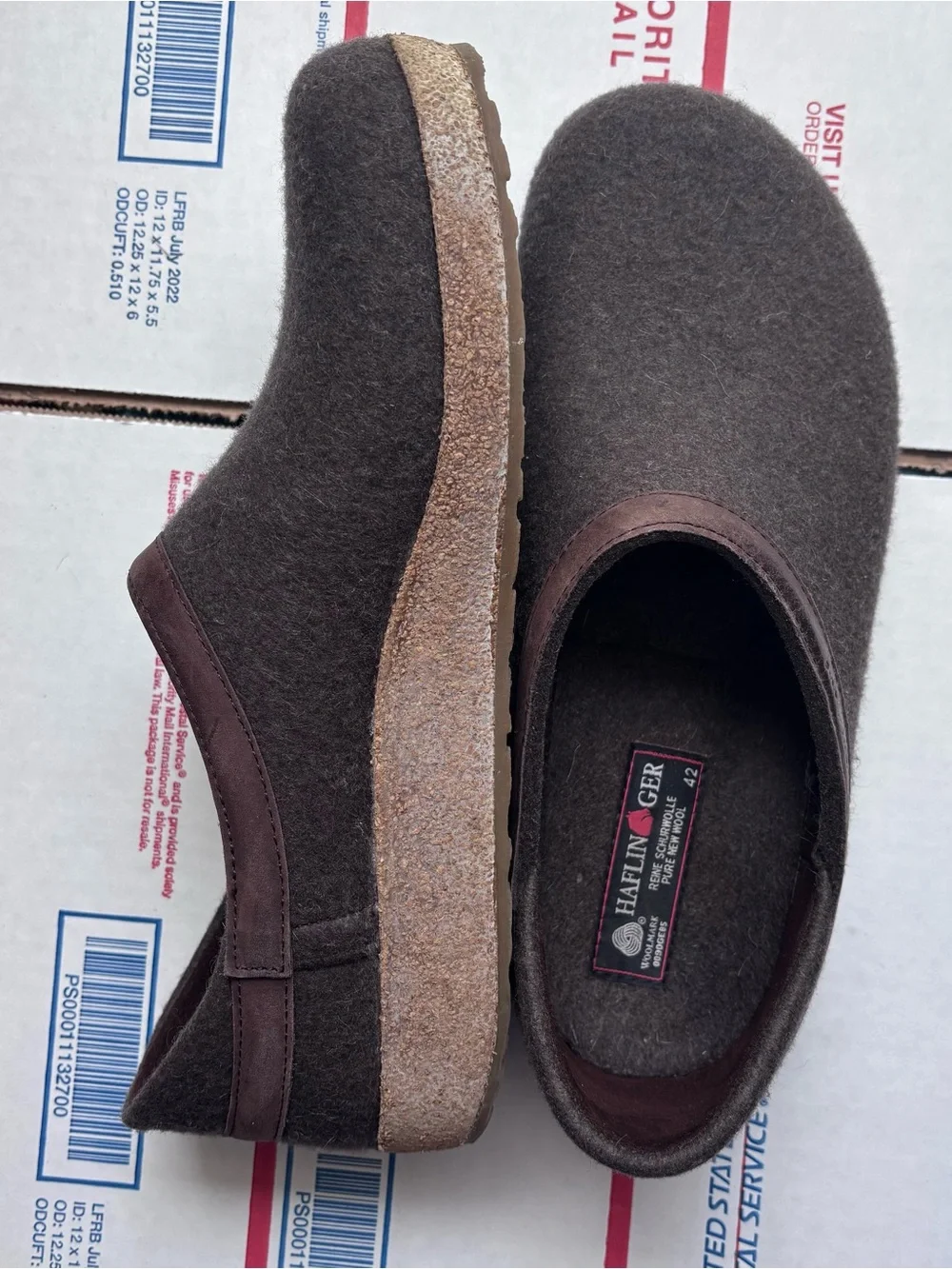 Haflinger Grizzly Wool closed heel mule Clog Sz 42 | men’s Sz 9